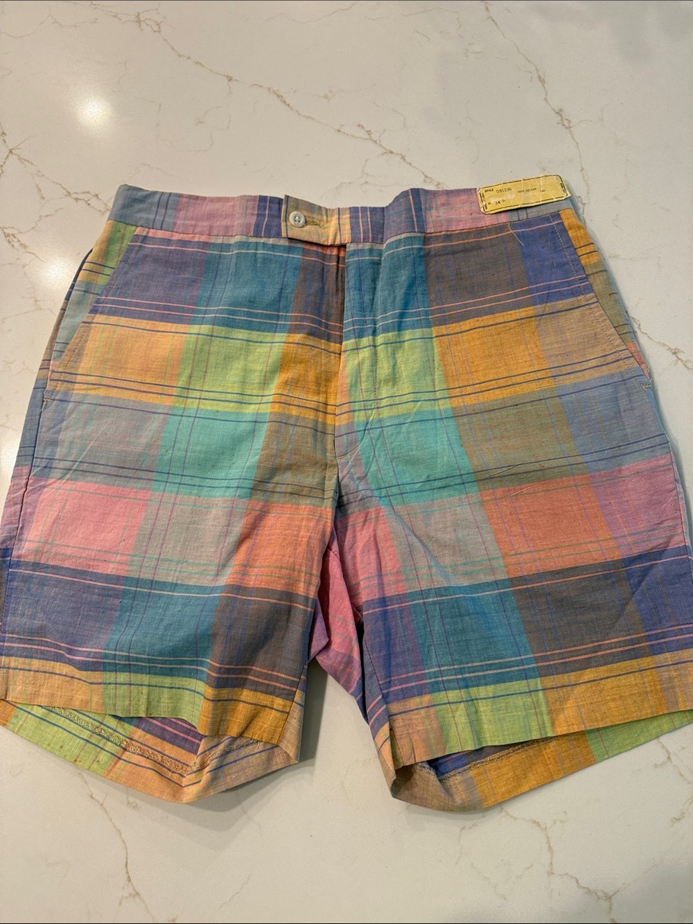 Source Unknown Pastel Plaid Shorts - Multicolor